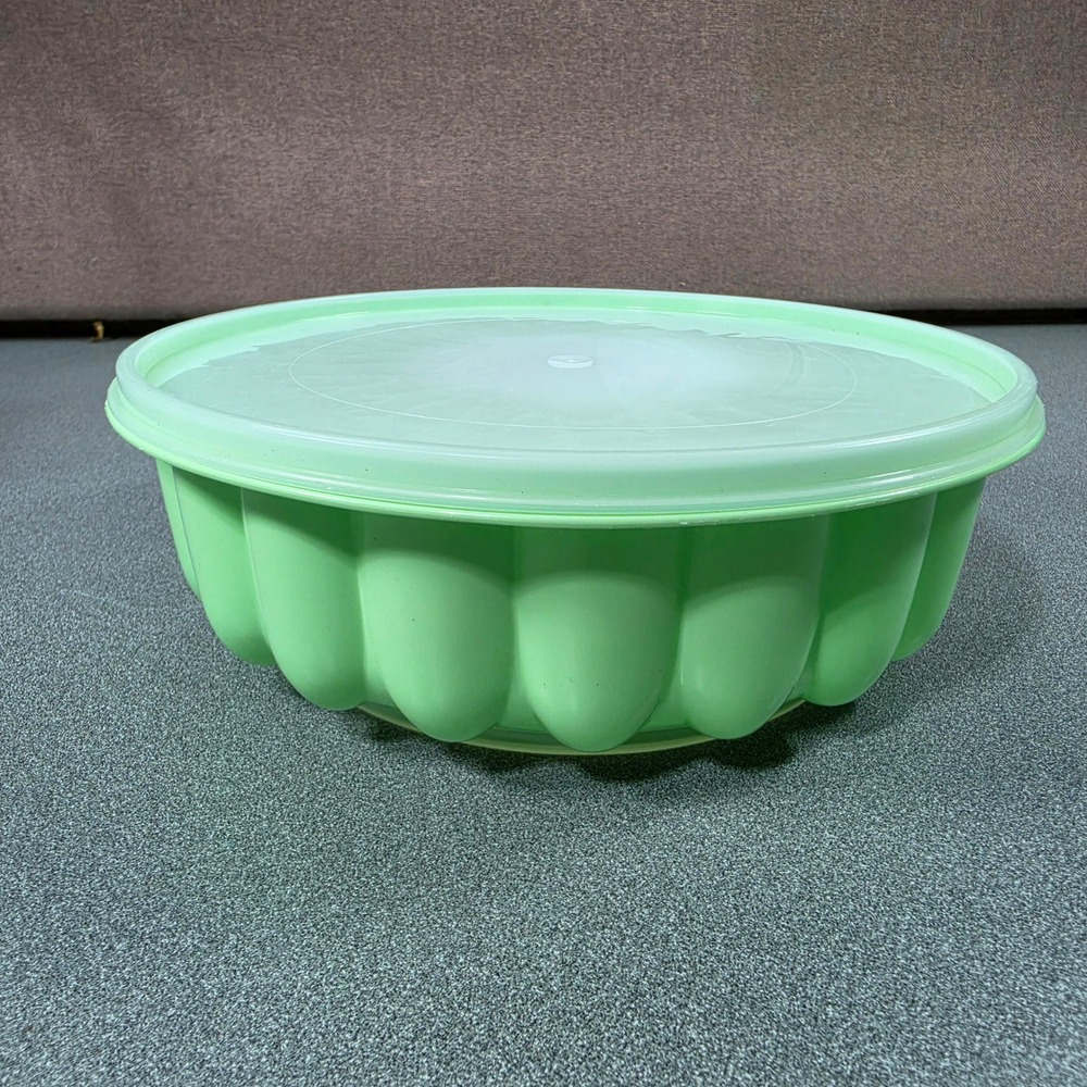Tupperware‎ Jel-Ring Mold Mint Green Excellent Fluted 3 Piece Set